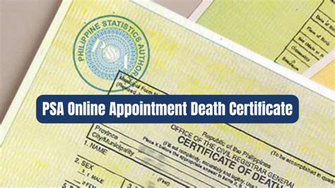 psa online appointment death certificate